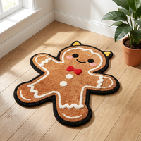 Tapis de bain en microfibre douce et absorbante, design OEM, forme de Noël, décoratif, irrégulier, tufté à la machine, idéal pour un cadeau