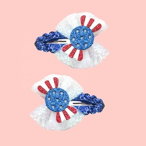 Vente flash - Accessoires pour cheveux pour filles et enfants, pinces à cheveux en tissu pailleté de dessin animé pour fête d'Halloween, dentelle verte - Product Image 2