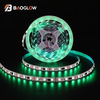 Nuevo Diseño, Tira de Luces LED RGB 5050 Inteligente de 10W/M, 12V/24V, 10mm, Tercera Generación, 60D, 5m para TV, IC TM1903/2811