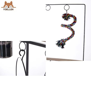 YOELLEN üreticileri ihracat kuş raf masa papağan interaktif masa kuş standı kuş oyun masası papağan standı açık kafes - Product Image 5