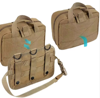 Grande trousse de premiers soins tactique vintage camouflage imperméable vide, sac médical en polyester Oxford avec fermeture éclair, pour sports de plein air