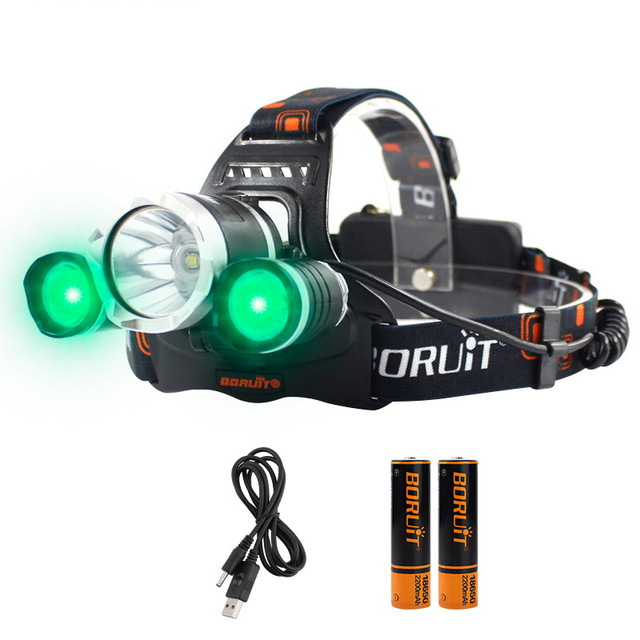 BORUIT High Power Type-C Rechargeable Headlamp Mining 18650 Lithium Aluminum Headlamp 3 LED Headlamp for Camping