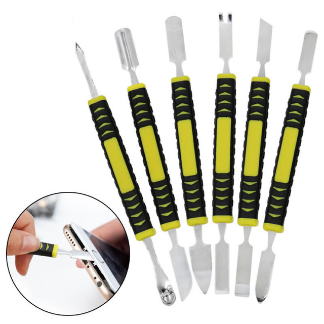 6pcs/set Mini Metal Crowbar Prying Opening Repair Tool Mobile Phone Prying Opening Scraper Repair Tool Kit