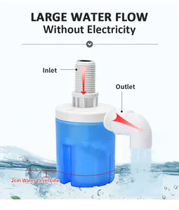 JUNY – Mini vanne à flotteur verticale automatique en PVC, pas de bruit Dn15, vanne de contrôle à flotteur à bille de niveau chinois pour réservoir d'eau