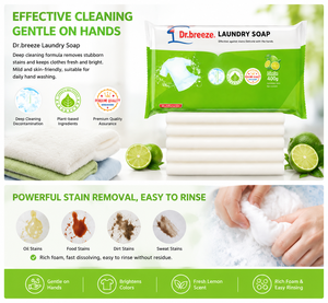 Jabón de Lavandería en Barra <span class=keywords><strong>Dr</strong></span>.breeze con Aroma a Limón, 400g, Limpieza Profunda, Eliminación de Manchas, Suave con las Manos, Fácil de Enjuagar, Abrillantador de Ropa - Product Image 2