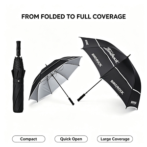Paraguas de golf de 60 pulgadas con logotipo personalizado OEM, mango de goma antideslizante y doble capa ventilada para regalos promocionales - Product Image 1