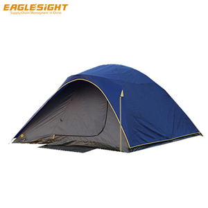 Tienda de campaña de doble capa <span class=keywords><strong>para</strong></span> 4 personas y dos habitaciones, poliéster impermeable con postes de aluminio, tipo de refuerzo recto <span class=keywords><strong>para</strong></span> acampar durante <span class=keywords><strong>todo</strong></span> <span class=keywords><strong>el</strong></span> <span class=keywords><strong>año</strong></span> - Product Image 1