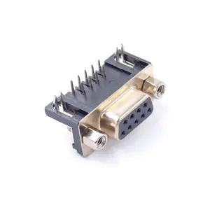 Zwarte Dr9 90 Graden Gebogen Naald Vrouwelijke Connector Seriële Poort Rs232 Connector 9pin Dr9t