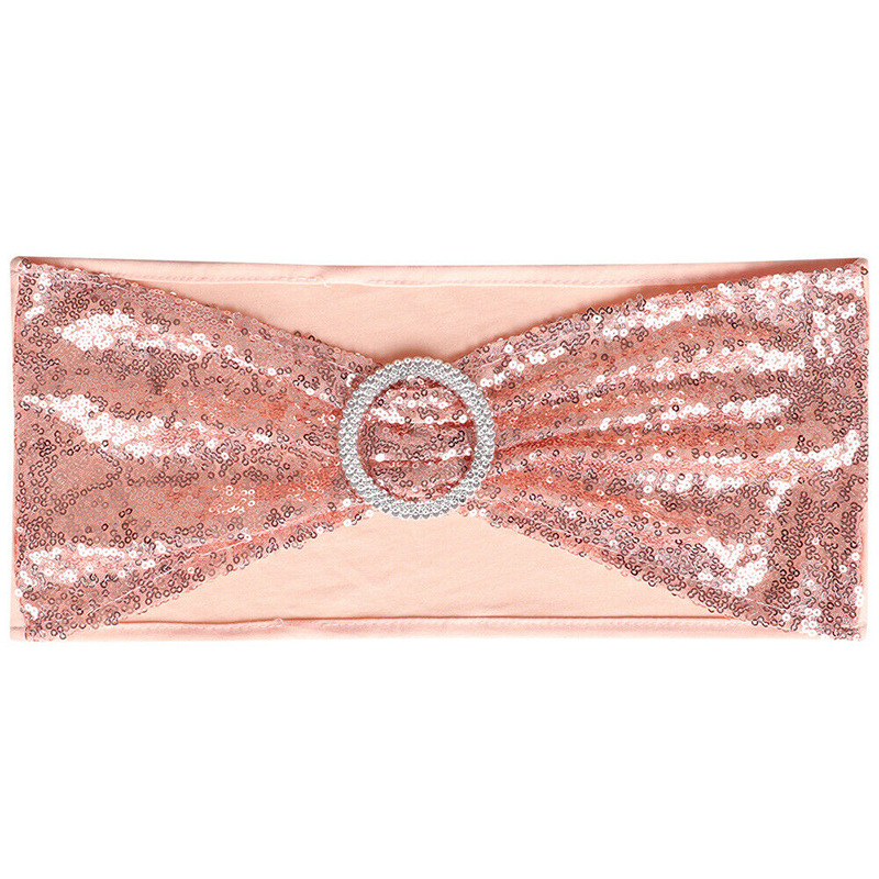 Сиреневый спандексовый стул с блестками и поясом и лентами для стульев, Свадебный декор