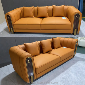 ชุดโซฟาหนัง3ที่นั่งแบบหรูหราเซตโซฟาหนังสไตล์อิตาลีสำหรับโรงแรมวิลล่าดีไซน์ใหม่ - Product Image 6