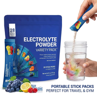 Sachets de mélange de boisson électrolytique naturelle à marque privée, amplificateur d'eau, multiplicateur d'hydratation pour la récupération sportive, la gym, la poudre Keto, OEM