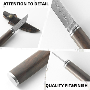 سكين جيب لصيد الأدغال في الهواء الطلق بدمشقة فائقة الحدة بمقبض من خشب الصندل - Product Image 3