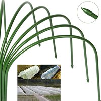 Serre miniature de jardinage en acier avec cerceaux en acier recouverts de plastique pour le soutien des plantes, tunnel de culture