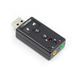 전문 마이크 오디오 드라이버 7.1 채널 마이크 3.5mm 스피커 출력 외부 USB 어댑터 사운드 카드