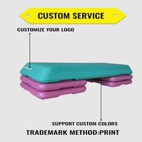 Plataformas de Step Aeróbico OKPRO al por Mayor con Logotipo Personalizado, con Elevadores Ajustables para Ejercicio en Gimnasio