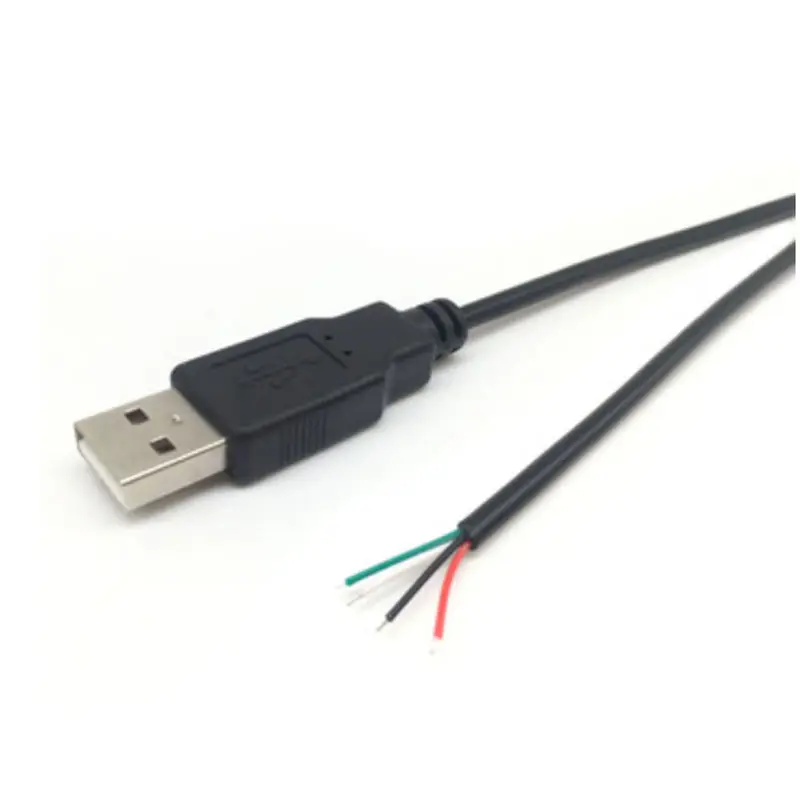 USB 2.0 A Jantan untuk Membuka Kabel Solder Tembaga Ujung Kosong Kabel Solder