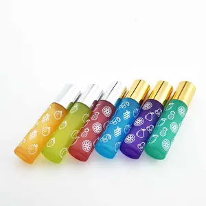 Luxury 10ml 10 ml Stainless Steel Roller Bottle Perfume Roll On Glass Bottles with Silkscreen Printing