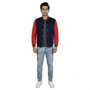 High Quality Varsity Baseball <b>Letter</b> <b>Jacket</b> Wholesale Fashion Variety with Stand Collar <b>Jacket</b> for <b>Men</b> - Product Image 1
