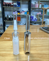Bouteilles de luxe personnalisées en PET transparent de 5 ml et 10 ml pour crème contour des yeux, sérum et huile, avec design sans air à pression par le bas, fournisseur OEM ODM