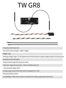 FrSky GR8 Dual 2.4GHz con Sensor de Aire Integrado, 8 Canales PWM, Material Plástico - Product Image 4