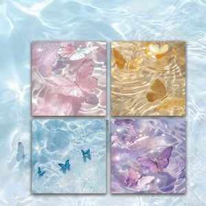 Glitter Butterfly Design Cute Colorful Adhesive <b>Memo</b> <b>Pads</b> Sticky Notes Creative Office School Stationery Reminder - Product Image 1