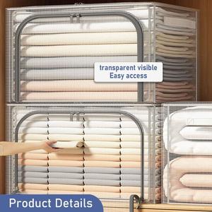 Caja de almacenamiento de tela plegable, organizador de tela de viaje apilable, armario, sala de estar, sistemas de almacenamiento de ropa, organizadores - Product Image 2