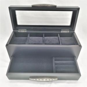 Caja de Madera Personalizada para Relojes, con 4 Ranuras, Negra, Organizador de Joyas y Cajón para Hombre - Product Image 4