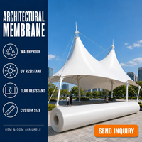 Membrane en PVC architecturale FLFX 1000 g/m² pour structure tendue, toit en auvent, imperméable, résistante aux UV, membrane de construction en rouleau