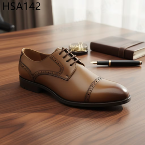 LXG, Chaussures Derby pour Hommes en Cuir de Vachette, Style Cérémonie et Bal de Promo, Design Sophistiqué à Double Articulation, En Vente HSA144 - Product Image 5