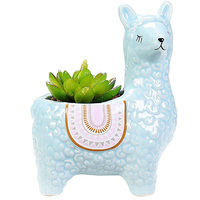 Nouveau Pot de fleur en céramique d'alpaga mignon pour pots de jardinière d'animaux de cactus succulents pour la maison et le jardin pour collègues et femmes