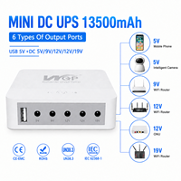 Mini onduleur DC WGP 18W avec batterie Li-ion 21700, alimentation de secours à 6 ports de sortie 5V 9V 12V 19V DC pour routeur WiFi, ONU, modem