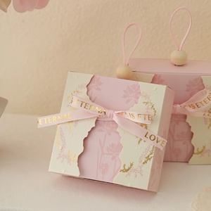 Haute <span class=keywords><strong>Couture</strong></span> Wedding Tote tam giác hộp thanh lịch dập nổi kẹo Hộp quà tặng cho engagement Premium đi kèm hộp quà tặng - Product Image 4