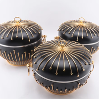 Réchauds de Luxe pour Iftar du Ramadan 3.5L 4.5L 5.5L avec Couvercles Dorés en Forme de Cage à Oiseaux – Ensemble de Plats Chafing Dish Élégants pour Buffets de Fête Aïd Moubarak