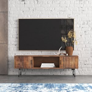 MDF <span class=keywords><strong>TV</strong></span> Stand Media Unit El gabinete de entretenimiento con tiradores de barra de forro limpio ofrece un gabinete de <span class=keywords><strong>TV</strong></span> fuera de la vista - Product Image 5