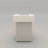 Vitrine à bijoux intégrée personnalisable et robuste, mobilier moderne pour bijouterie, éclairage LED chaud, showroom écologique