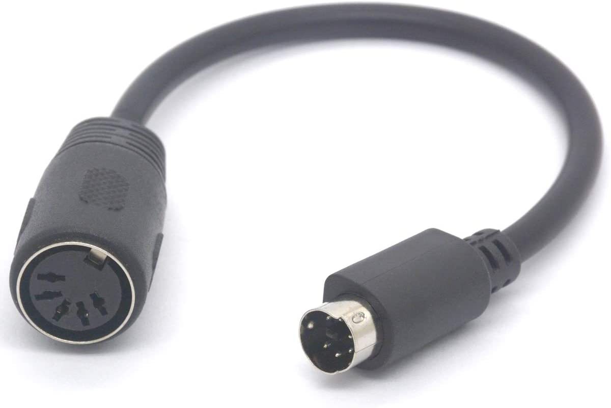 Câble Convertisseur Clavier Souris DIN 5 Broches Mâle Vers Mini DIN 6 Broches Femelle - 15cm PS2