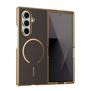 Coque de téléphone magnétique en fibre de carbone texturée pour Samsung Fold 8 3 4 5 6 7 avec protection d'écran avant antichoc – Vente en gros - Product Image 1