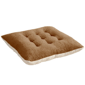 SkLamb Fleece Seat Cushion Coffee <b>White</b> Soft Plush <b>Chair</b> Pad For Home <b>Office</b> Student Use - Product Image 1