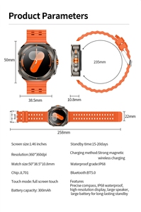 2025 nóng bán Z7 siêu tập thể dục thông minh đồng hồ cho người đàn ông kinh doanh IP68 Android Nhiệt kế cảm ứng IPS không dây - Product Image 6