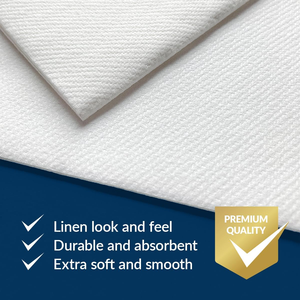 Serviettes en papier Airlaid aspect lin avec pochette intégrée pour couverts, douces et absorbantes, pré-pliées pour la restauration - Product Image 3