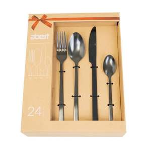 Juego completo de cubiertos de 24 piezas, línea Bond Black - Product Image 1