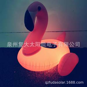 <b>Inflatable</b> Flamingo Pool Float Led Light Solar Powered Outdoor Decoration PVC Material - Product Image 3