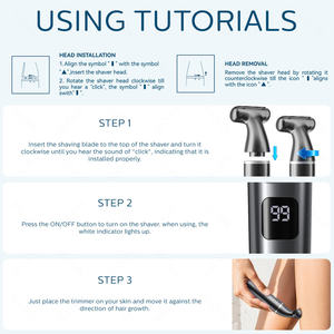 Afeitadora Eléctrica A1, Recortadora de Pelo, Carga Rápida Tipo-C, 3 en 1, Cuchilla Desmontable Suave e Indolora para Cara y Cuerpo - Product Image 3