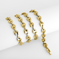 Fabricant de Bijoux de Haute Qualité, Vente en Gros Chaîne Grain de Café, Collier en Acier Inoxydable Plaqué Or PVD 14K 18K
