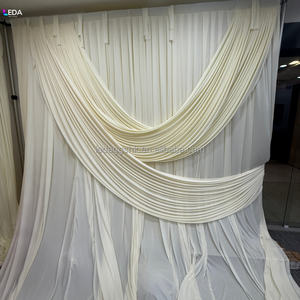 ผ้าม่านฉากหลังงานแต่งงานสีขาวนมข้าวโพด LEDA สำหรับตกแต่งงานปาร์ตี้ - Product Image 3