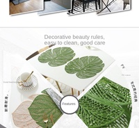 Nouveau Set de Table PVC Style Nordique Motif Feuille pour Plats Chauds – Tapis de Table Isolant Thermique pour Cuisine, Maison et Hôtel