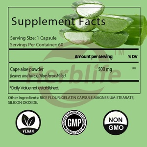 Cápsulas de Aloe Vera de Marca Privada OEM ODM de 500 mg - Suplemento para la Salud Digestiva, Apoya la Salud de la Piel y el Sistema Inmunitario - 60 Porciones - Product Image 2