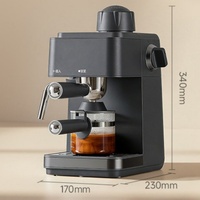 Mini machine à expresso 3 en 1, petite machine à café semi-automatique pour la maison avec mousseur à lait pour café américain et cappuccino