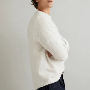 <span class=keywords><strong>Pull</strong></span> en laine mérinos et <span class=keywords><strong>alpaga</strong></span> tricoté surdimensionné à col rond, chaud et doux, personnalisé avec logo OEM/ODM, 12gg, pour hommes, vente en gros - Product Image 3