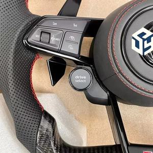 Volant en cuir et fibre de carbone pour VW <span class=keywords><strong>Golf</strong></span> MK7 GTI/GTS/R-Line Polo/Scirocco <span class=keywords><strong>GTD</strong></span>/GTE/GLI CC/Jetta Control Fit - Product Image 5